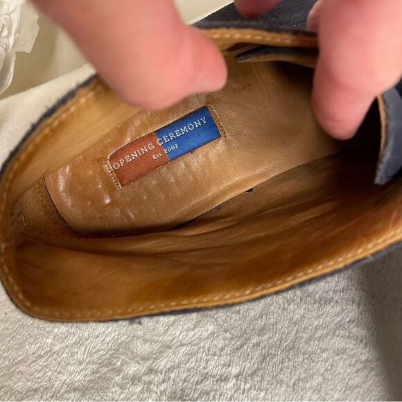 Opening Ceremony Boots M1 Desert Chukka Leather Ankle Lace Blue Size 8.5/42 - Picture 8 of 14